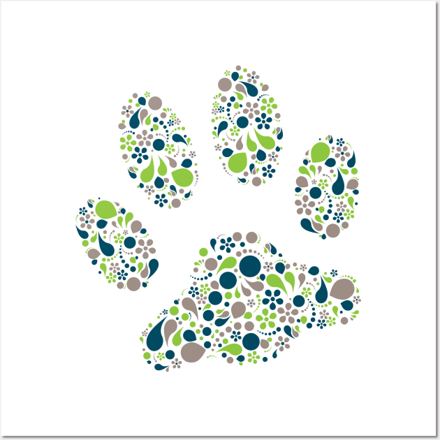Paw Print in Modern Paisley Design Wall Art by amyvanmeter